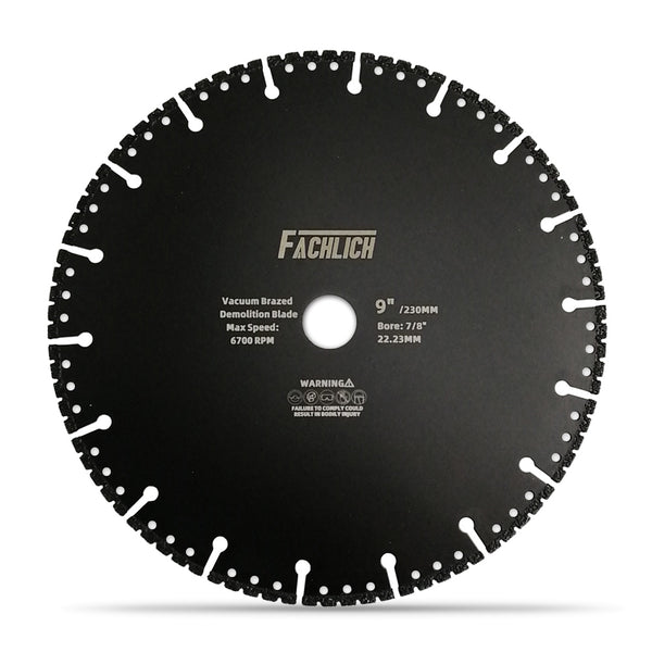 FACHLICH Vacuum Brazed Diamond Blade for All Purpose for Granite,Marble, Aluminum,Auto Body Panels,Cast Iron,Copper Pipe Dia 4.5''/5''/7''/9''