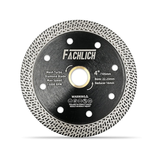 FACHLICH Mesh Turbo Diamond Saw Blade for Cutting Ceramic Tile Granite Marble Brick Dia 4''/4.5''/5''/7''/9''