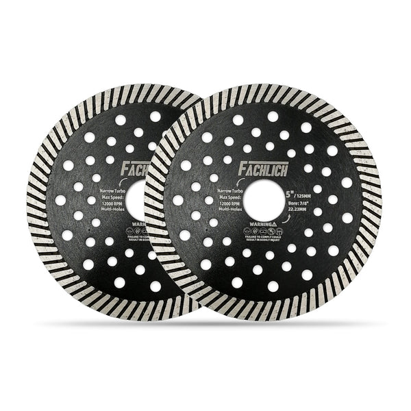 FACHLICH Hot Pressed Multi Holes Diamond Turbo Saw Blade for Hard Material Marble Granite Diameter 4''/4.5"/5"/7"/9"