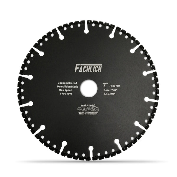 FACHLICH Vacuum Brazed Diamond Blade for All Purpose for Granite,Marble, Aluminum,Auto Body Panels,Cast Iron,Copper Pipe Dia 4.5''/5''/7''/9''