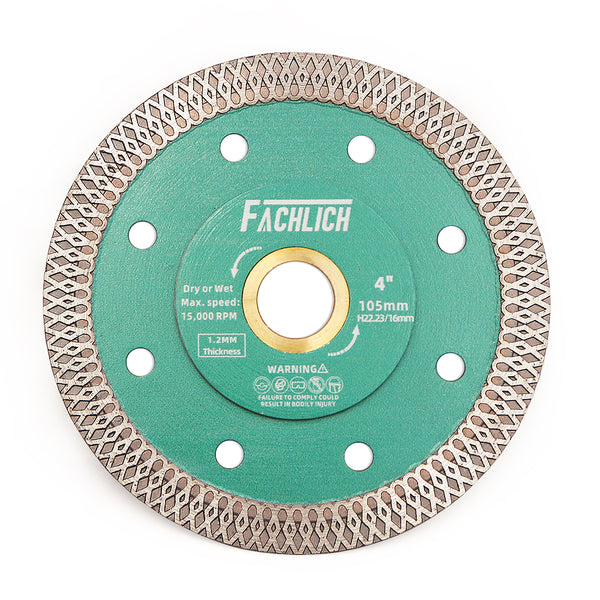 FACHLICH X Mesh Turbo Diamond Cutting Disc for Porcelain Marble Tile Ceramic Dia 4"/4.5''/5''/7''/8''/9''/10''/12''/14''