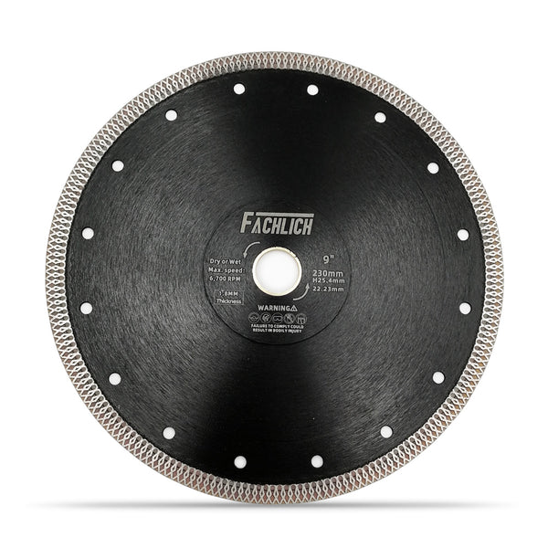 FACHLICH X Mesh Turbo Diamond Saw Blade for Cutting Porcelain Marble Tile Ceramic Dia 4''/4.5''/5''/7''/8''/9''/10''/12''