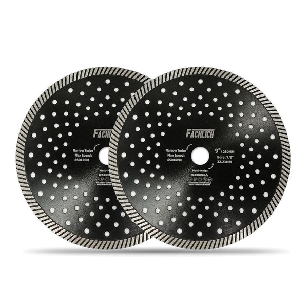 FACHLICH Hot Pressed Multi Holes Diamond Turbo Saw Blade for Hard Material Marble Granite Diameter 4''/4.5"/5"/7"/9"