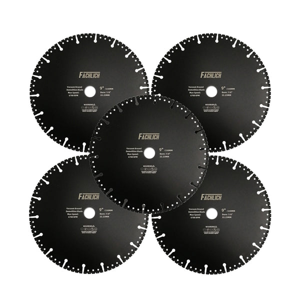 FACHLICH Vacuum Brazed Diamond Blade for All Purpose for Granite,Marble, Aluminum,Auto Body Panels,Cast Iron,Copper Pipe Dia 4.5''/5''/7''/9''