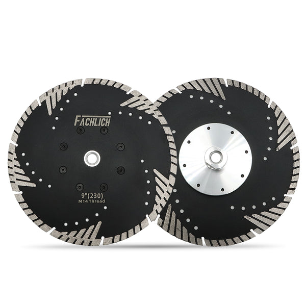 FACHLICH Diamond Saw Blades with Slant Protection Teeth for Cutting Ceramic Tile Granite Marble Brick Masonry Dia 4"/4.5"/5"/7"/9" with 5/8-11 or M14 Thread