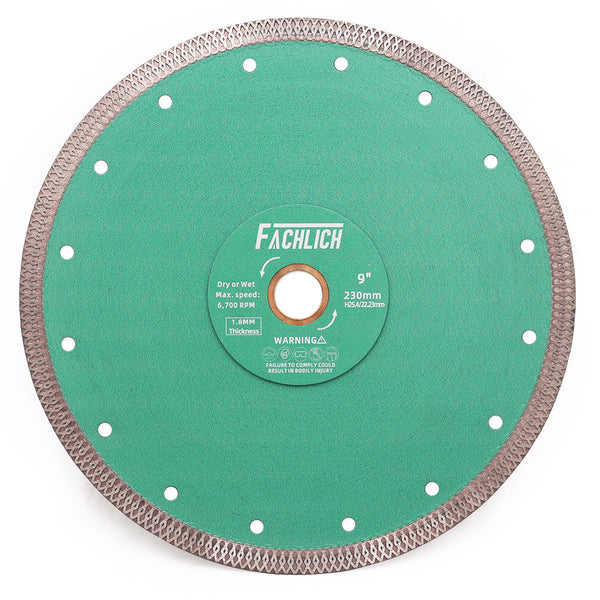 FACHLICH X Mesh Turbo Diamond Cutting Disc for Porcelain Marble Tile Ceramic Dia 4"/4.5''/5''/7''/8''/9''/10''/12''/14''