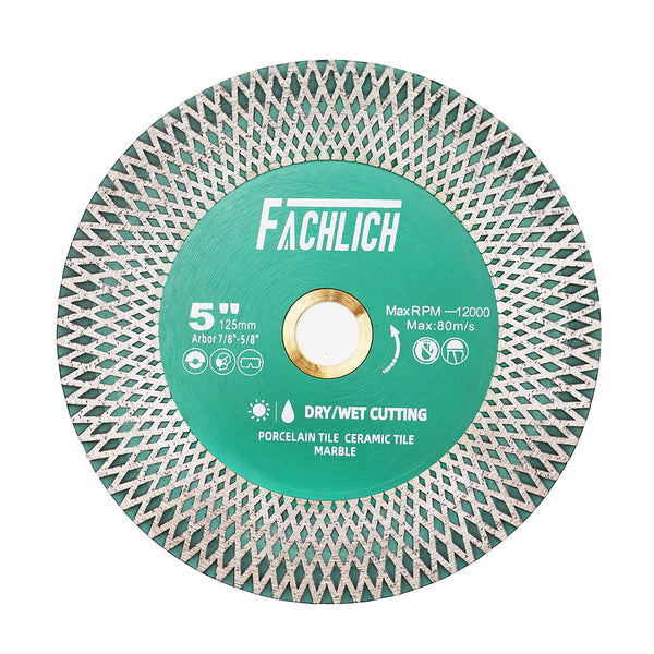 FACHLICH X Mesh Diamond Double Sided Cutting and Grinding Disc for Marble Ceramic Tile Porcelain Dia 105/115/125mm