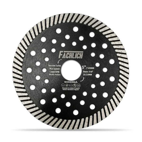 FACHLICH Hot Pressed Multi Holes Diamond Turbo Saw Blade for Hard Material Marble Granite Diameter 4''/4.5"/5"/7"/9"