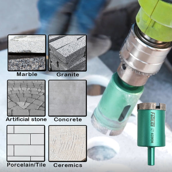 FACHLICH Welded Diamond Drilling Core Bits Wet Shank Connection Drill Bits Hole Saw for Drilling Marble Granite Dia 6-75mm