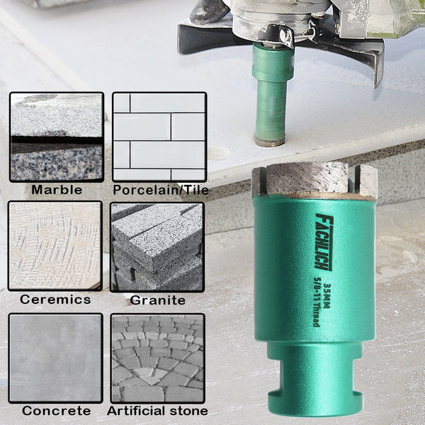 FACHLICH Welded Diamond Drilling Core Bits with 5/8-11 Thread for Drilling Marble Granite Artificial Stone Tile Dia 20-75mm