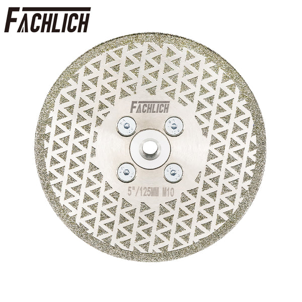 FACHLICH both Side Coated Electroplated Diamond Cutting and Grinding Disc for Granite Marble Tile Dia 4''/4.5''/5''