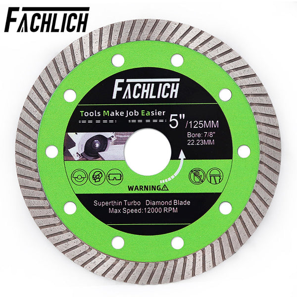 FACHLICH Super-Thin Diamond turbo Cutting Saw Blades for Cutting Hard Material Ceramic Tile Granite Dia 4"/4.5"/5"