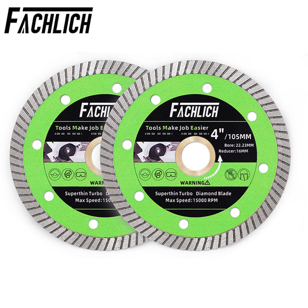 FACHLICH Super-Thin Diamond turbo Cutting Saw Blades for Cutting Hard Material Ceramic Tile Granite Dia 4"/4.5"/5"