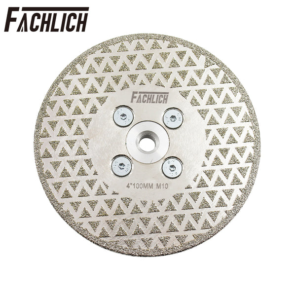 FACHLICH both Side Coated Electroplated Diamond Cutting and Grinding Disc for Granite Marble Tile Dia 4''/4.5''/5''