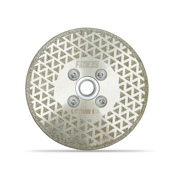 FACHLICH both Side Coated Electroplated Diamond Cutting and Grinding Disc for Granite Marble Tile Dia 4''/4.5''/5''