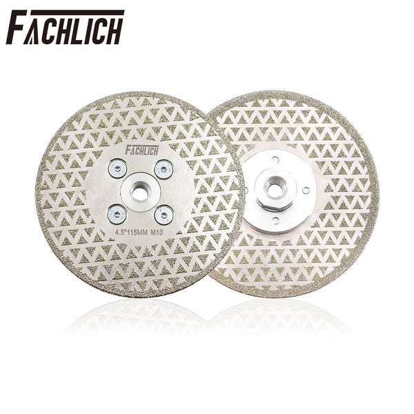 FACHLICH both Side Coated Electroplated Diamond Cutting and Grinding Disc for Granite Marble Tile Dia 4''/4.5''/5''