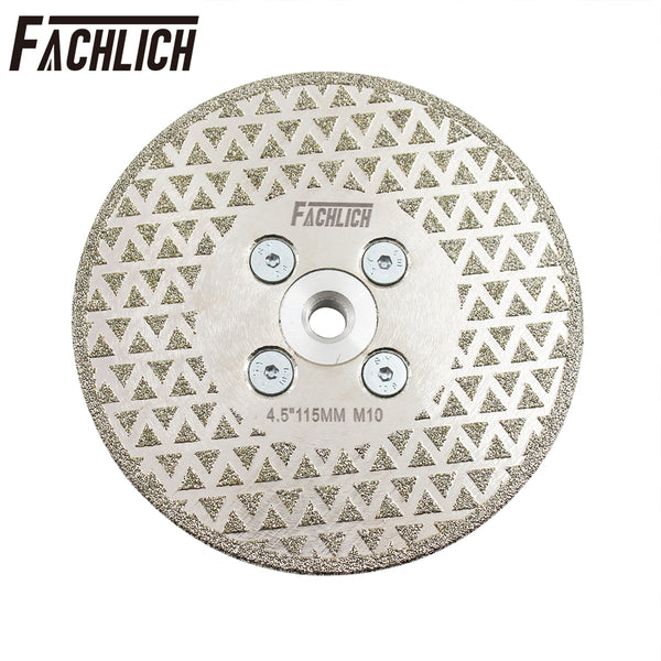 FACHLICH both Side Coated Electroplated Diamond Cutting and Grinding Disc for Granite Marble Tile Dia 4''/4.5''/5''