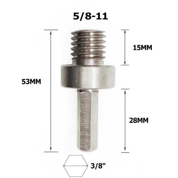 FACHLICH Diamond Core Drill Bit Adapter 5/8-11 or M14 or M10 Thread  to 3/8" Hexagon Shank