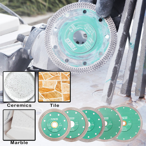 FACHLICH X Mesh Turbo Diamond Cutting Disc for Porcelain Marble Tile Ceramic Dia 4"/4.5''/5''/7''/8''/9''/10''/12''/14''