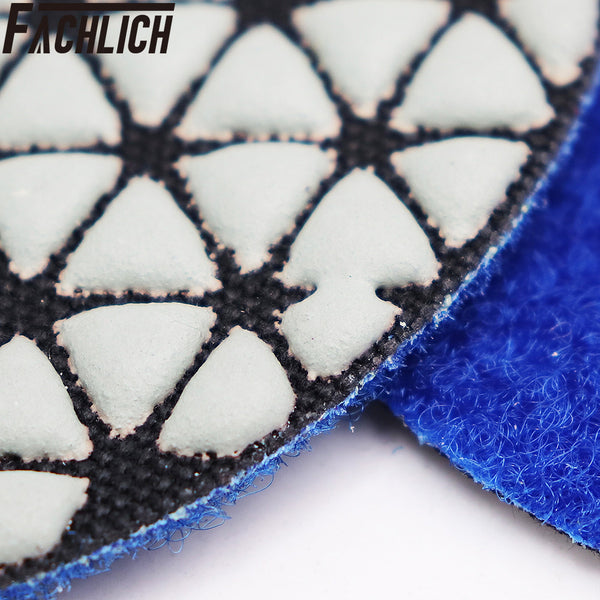 FACHLICH Diamond Flexible Dry Polishing Pads for Granite Marble Dia 4''/100mm 8pcs/set